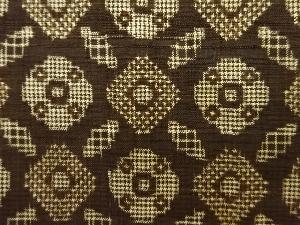 アンティーク　幾何学模様織り出し本場泥大島紬道行コート